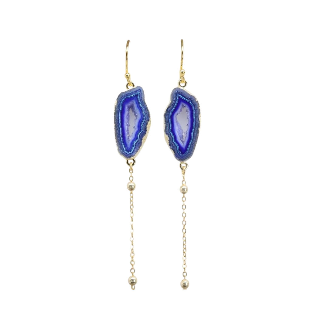 Gold Plated Agate Earrings for Women