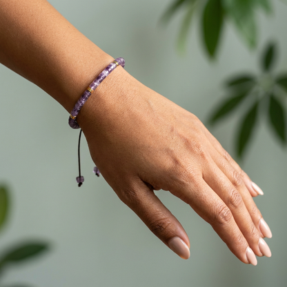 Amethyst Braided Bracelet (Balances mind & Body) - Lifestyle F