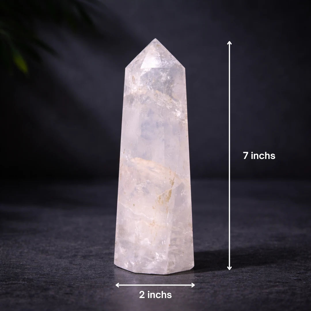 Natural Clear Quartz Crystal Tower