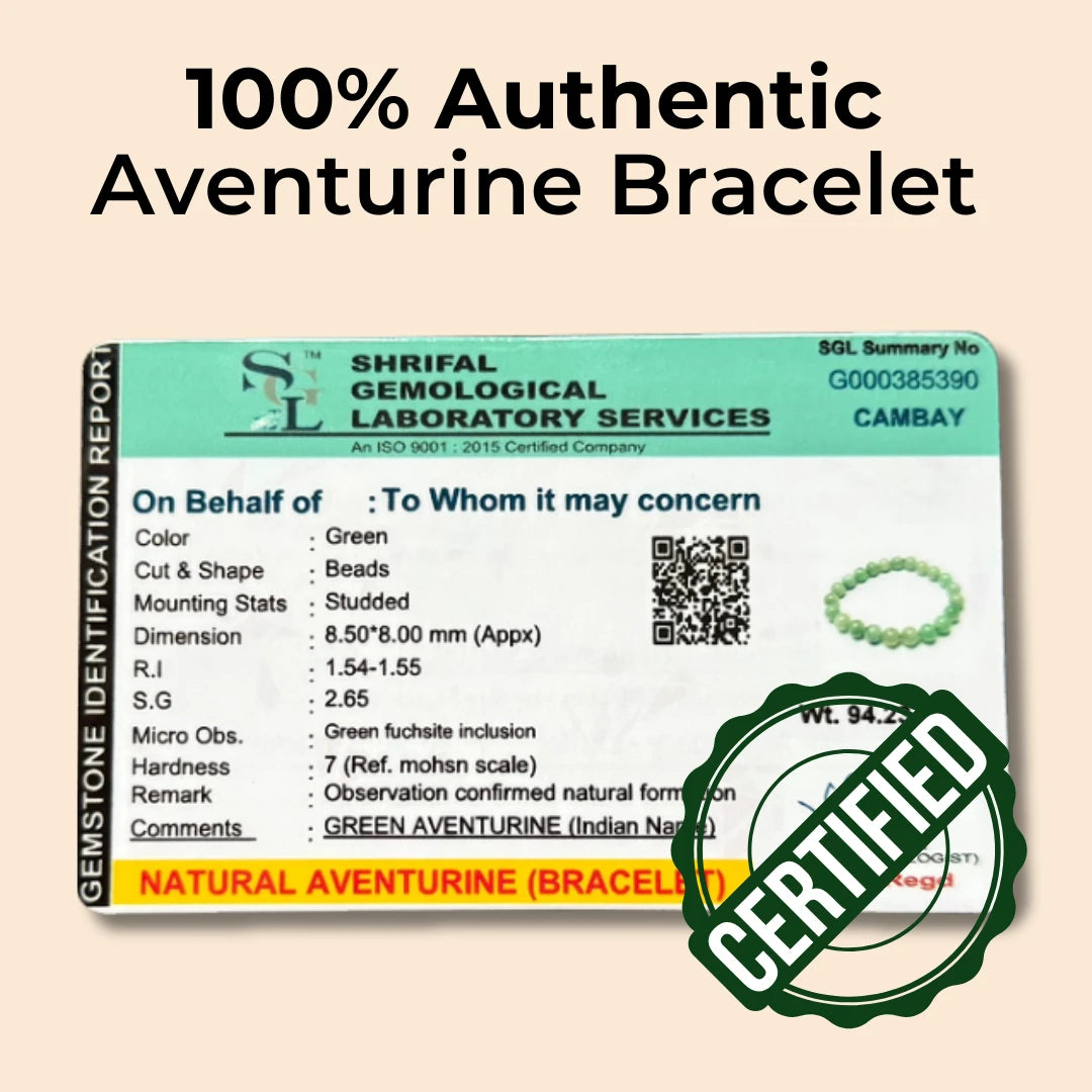 Green Aventurine Round 8 mm Bead Bracelet – Aligns with Luck & Opportunities