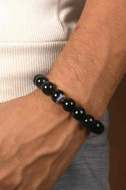 Sulemani Hakik Round 8 mm Bead Bracelet (Protection from Evil Eye)