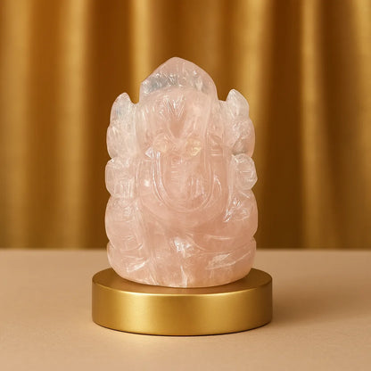 Vinayak Shakti – Rose Quartz Ganesha (AAA Quality)
