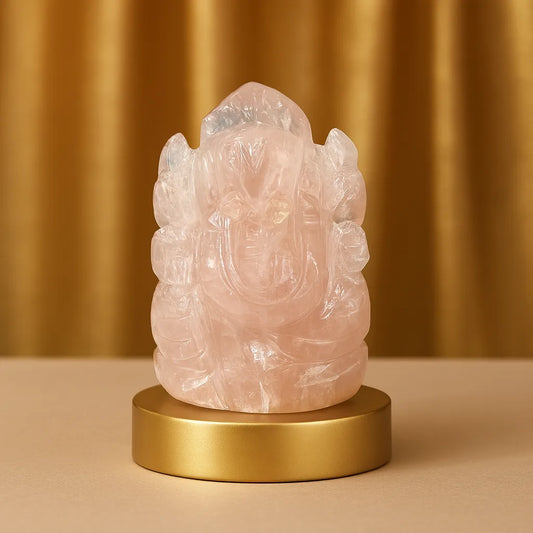 Vinayak Shakti – Rose Quartz Ganesha (AAA Quality)