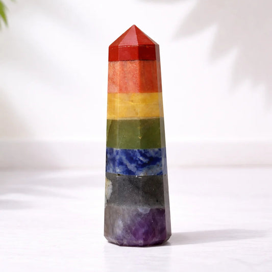 Natural 7 Chakra Crystal Tower