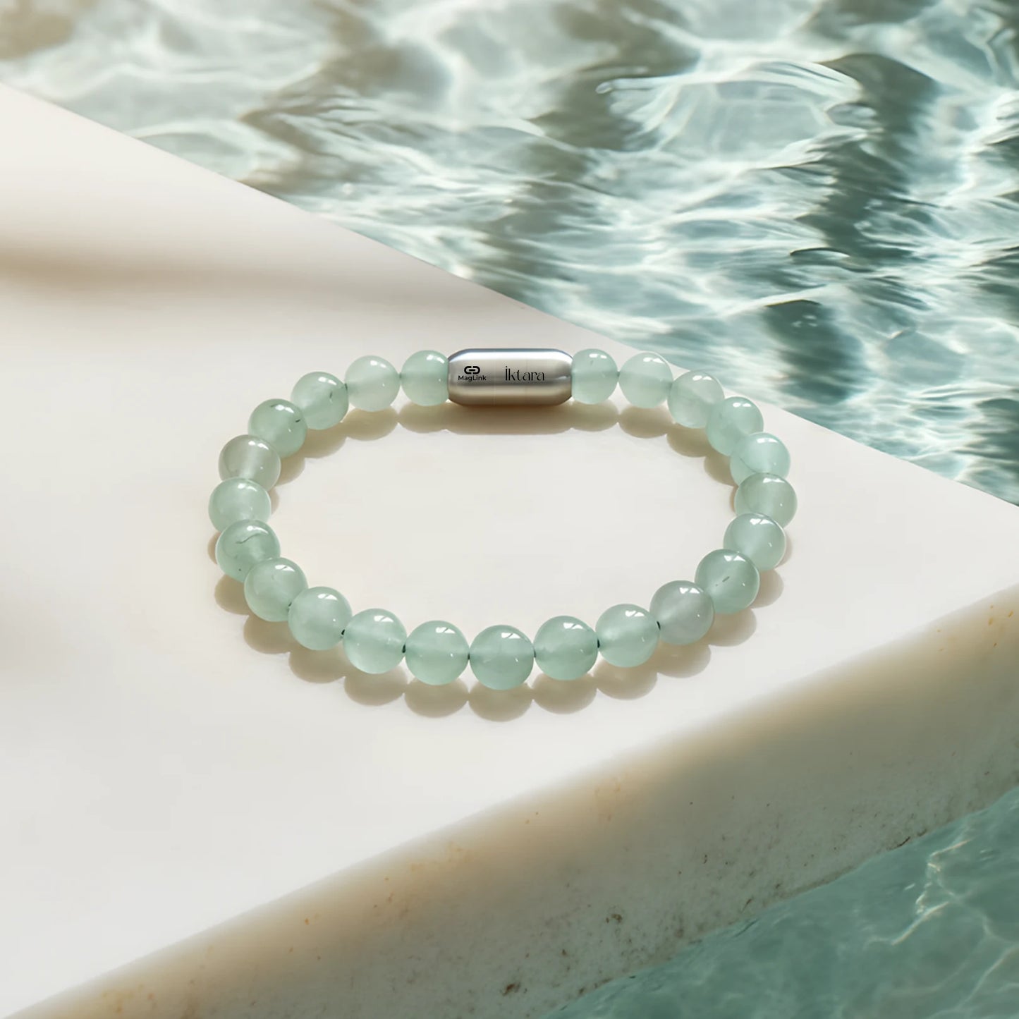 Green Aventurine Round 8MM Bead Bracelet – Aligns with Luck & Opportunities with Maglink