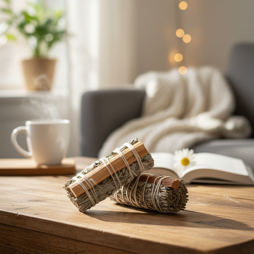 Palo Santo with Sage Smudge Stick (For a Calming Home Atmosphere)