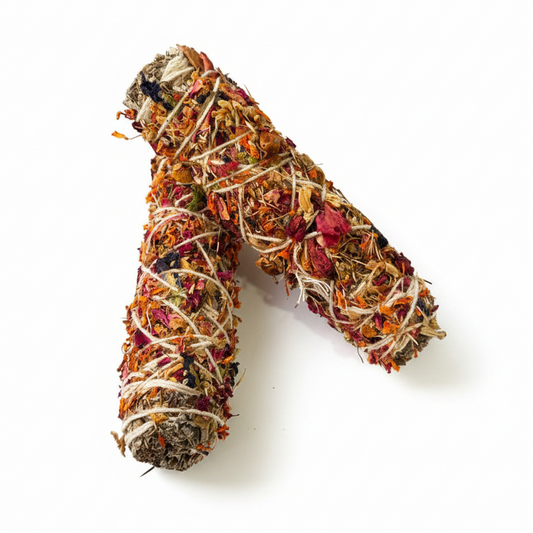Mixed Flower White Sage Smudge Stick (For Energy Protection)