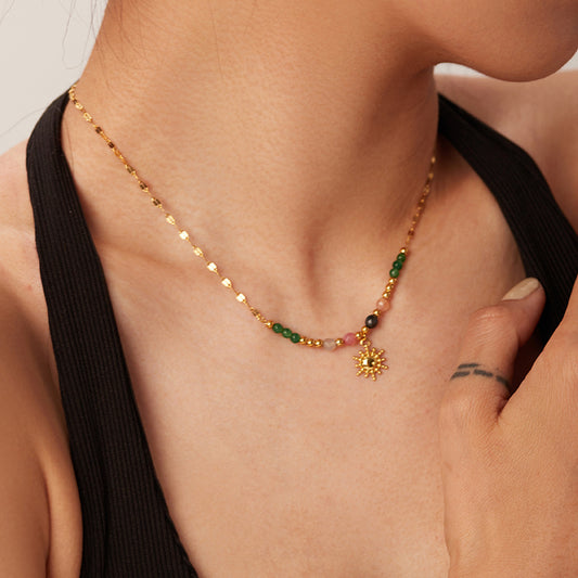 7 Chakra Sun Necklace (Balance, energy, and spiritual alignment)