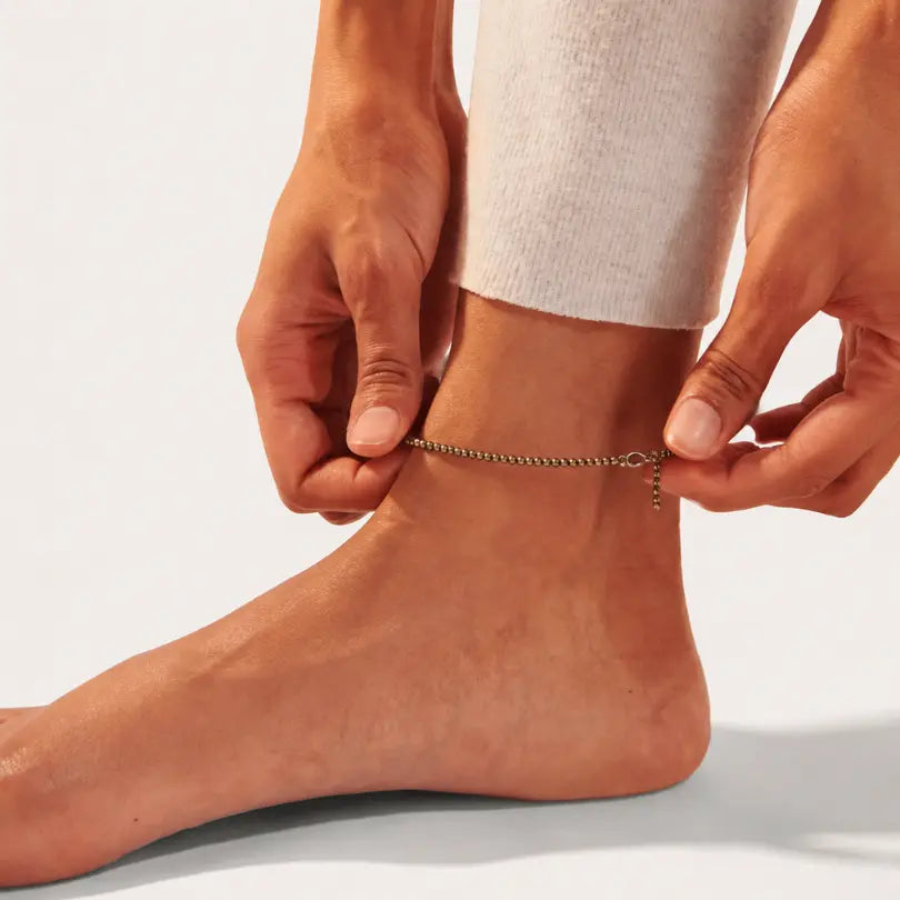 Prosperity Pyrite Anklet – For wealth, protection & radiant confidence