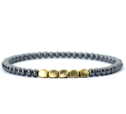 Hematite & Copper Bracelet  for Grounding & Luck (4mm Beads)