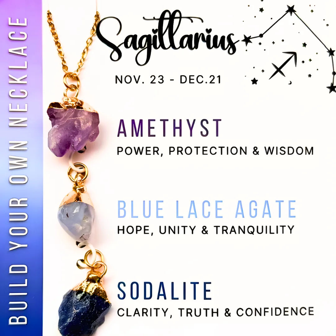 Raw Stone Zodiac Pendant Set