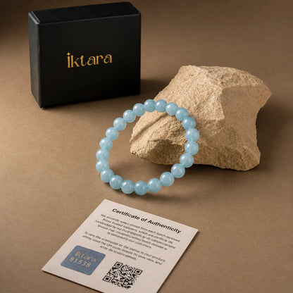 Natural Aquamarine AAA Bracelet 8MM With Certificate