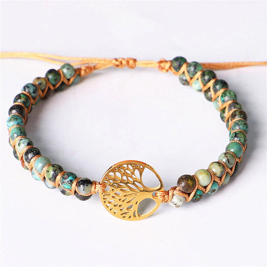 African Turquoise Tree of Life Bracelet (100% Natural)