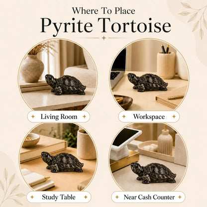 Swarna Shakti Pyrite Tortoise – Natural Pyrite Kachua for Abundance & Stability