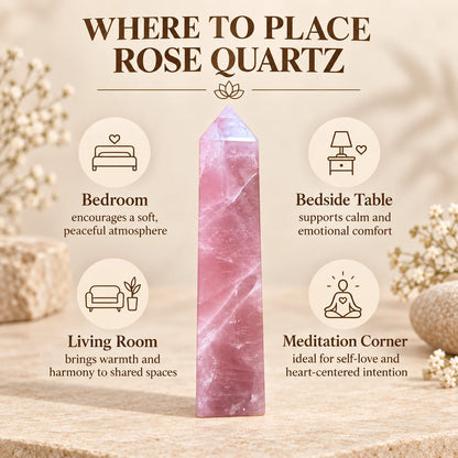 Natural Rose Quartz Tower
