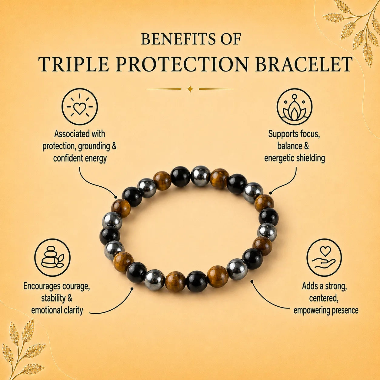 Triple Protection Men's 8MM Bracelet