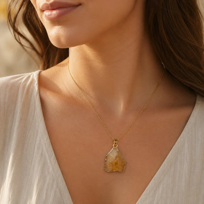 Citrine Druzy Pendant
