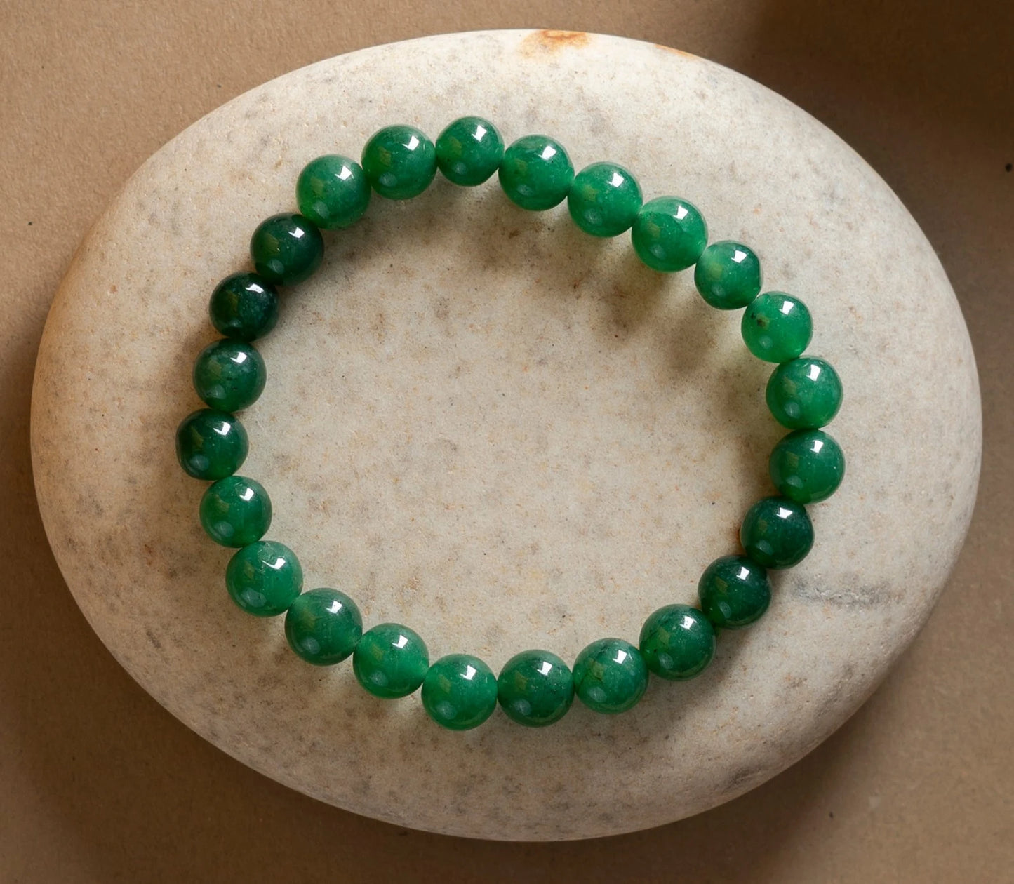 Natural Green Jade Bracelet 8mm With Certificate