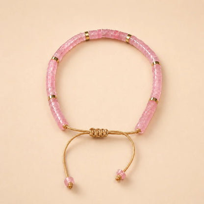Rose Quartz Braided Bracelet (Heals Heart & Attracts Love)