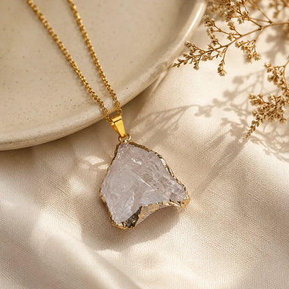 Clear Quartz Druzy Pendant