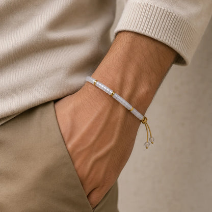 Clear Quartz Braided Bracelet for Empathy