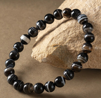 Sulemani Hakik Round 8MM Bead Bracelet (Protection from Evil Eye)