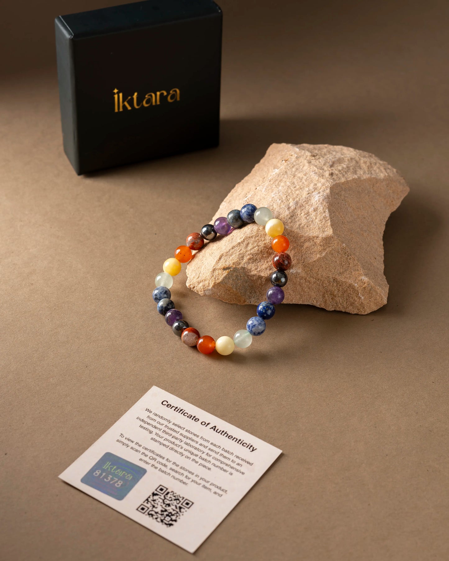 Natural Seven Chakra Crystal Healing 8MM Bracelet With Certificate
