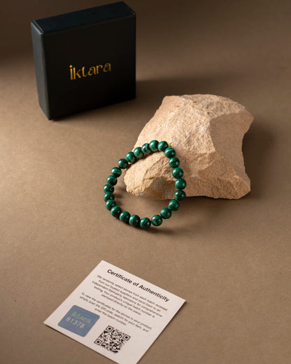 Natural Malachite AAA Bracelet 8MM With Certificate