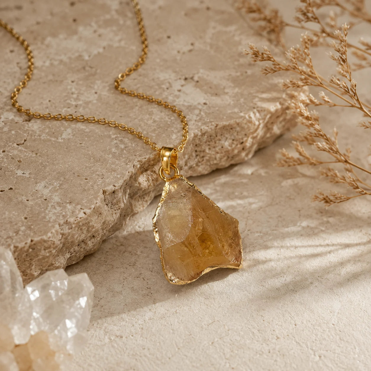 Citrine Druzy Pendant