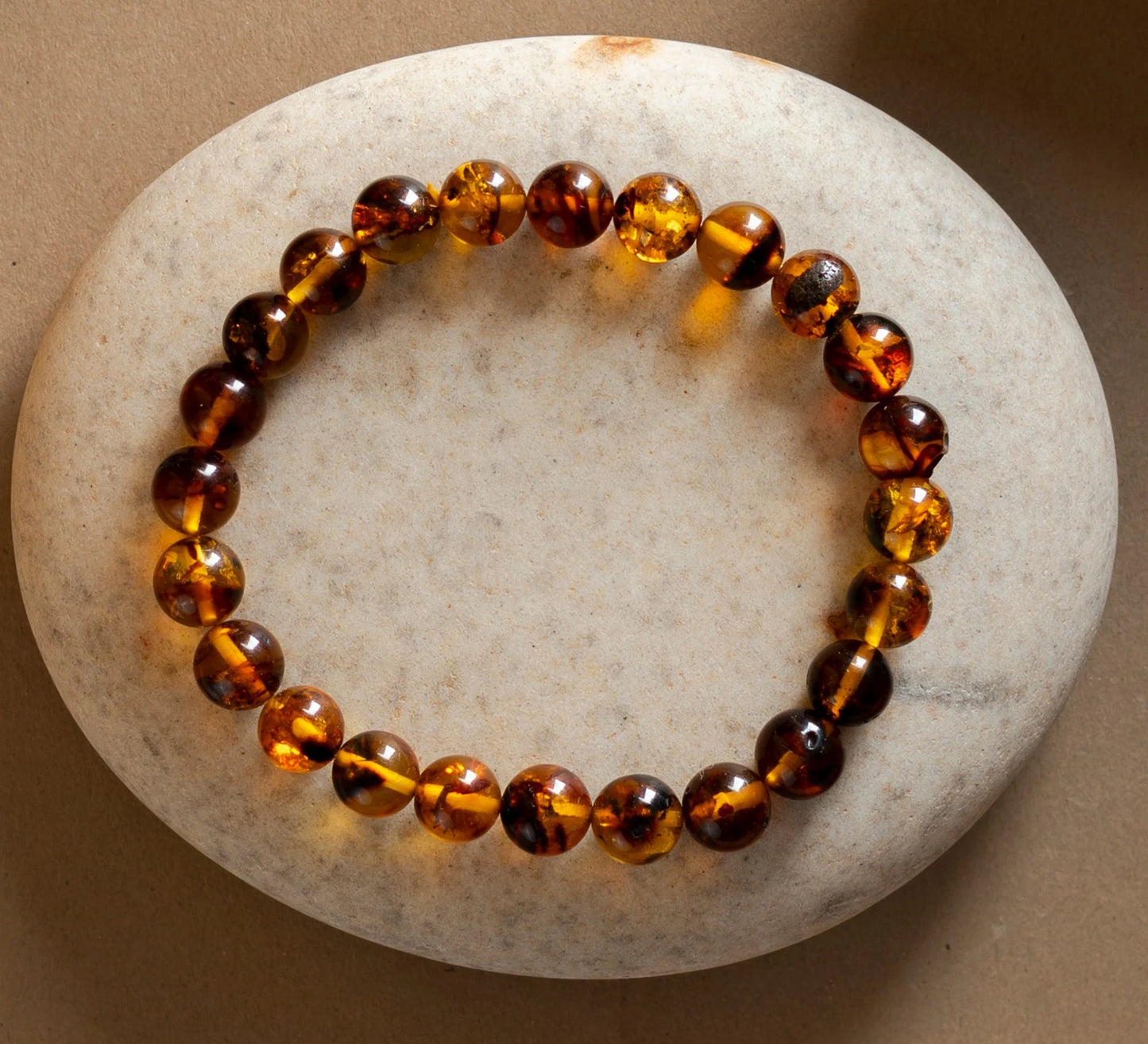 Natural Amber AAA Bracelet 8MM With Certificate