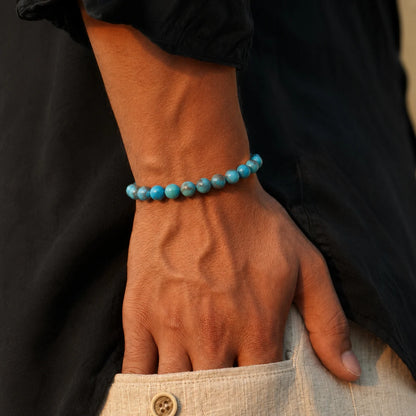 Natural African Turquoise Bracelet 8mm With Certificate