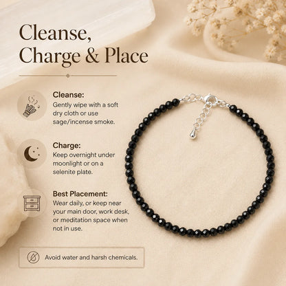 Black Obsidian Anklet – For energy cleansing, balance & defense