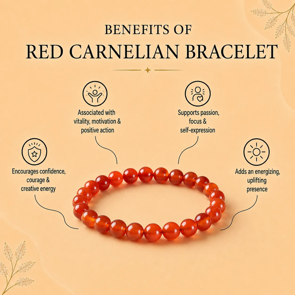 Natural Red Jasper Bracelet 8mm With Certificate