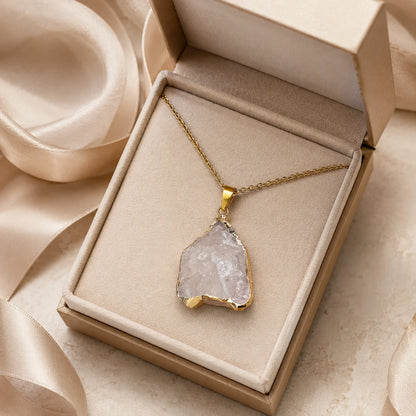 Clear Quartz Druzy Pendant