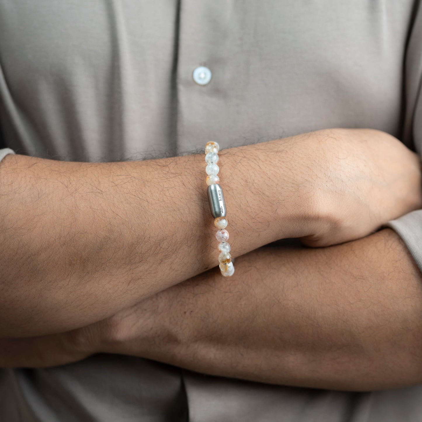 Citrine Round 8MM Bead Bracelet - Success & Abundance with Maglink
