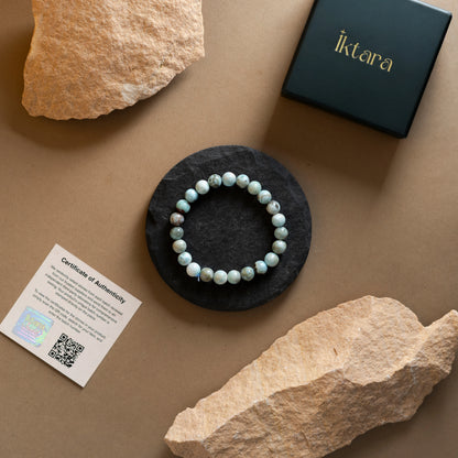 Natural Larimar AAA Bracelet 8MM With Certificate