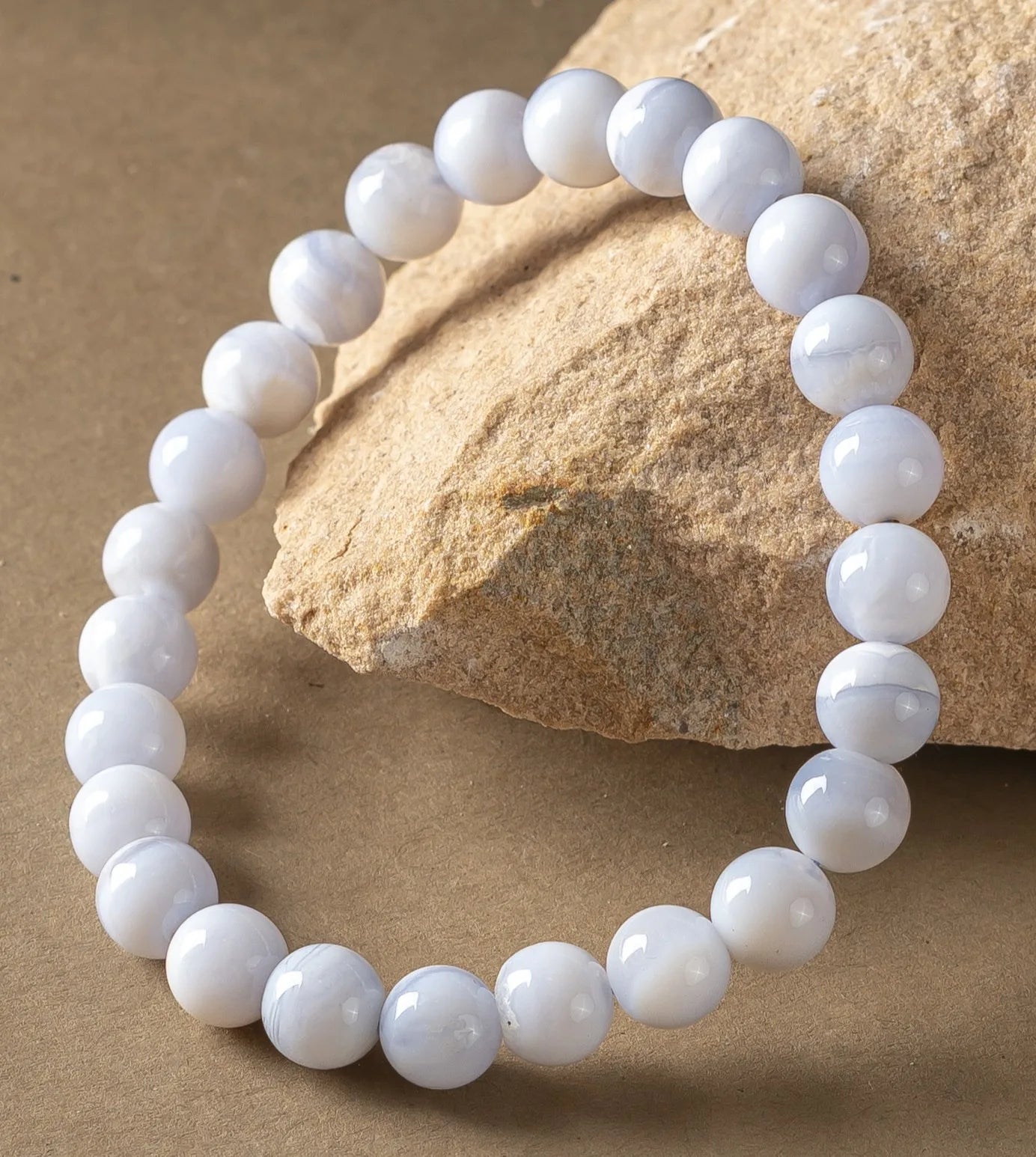 Natural Blue Lace Agate AAA Bracelet 8MM With Certificate
