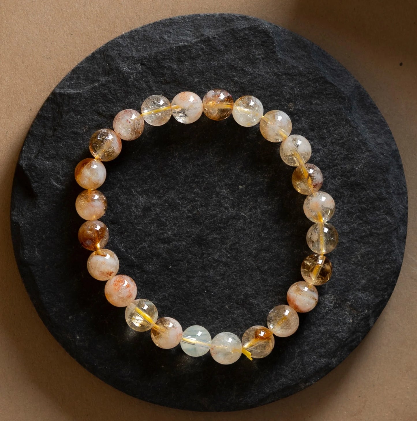 Citrine Round 8MM Bead Bracelet - Success & Abundance