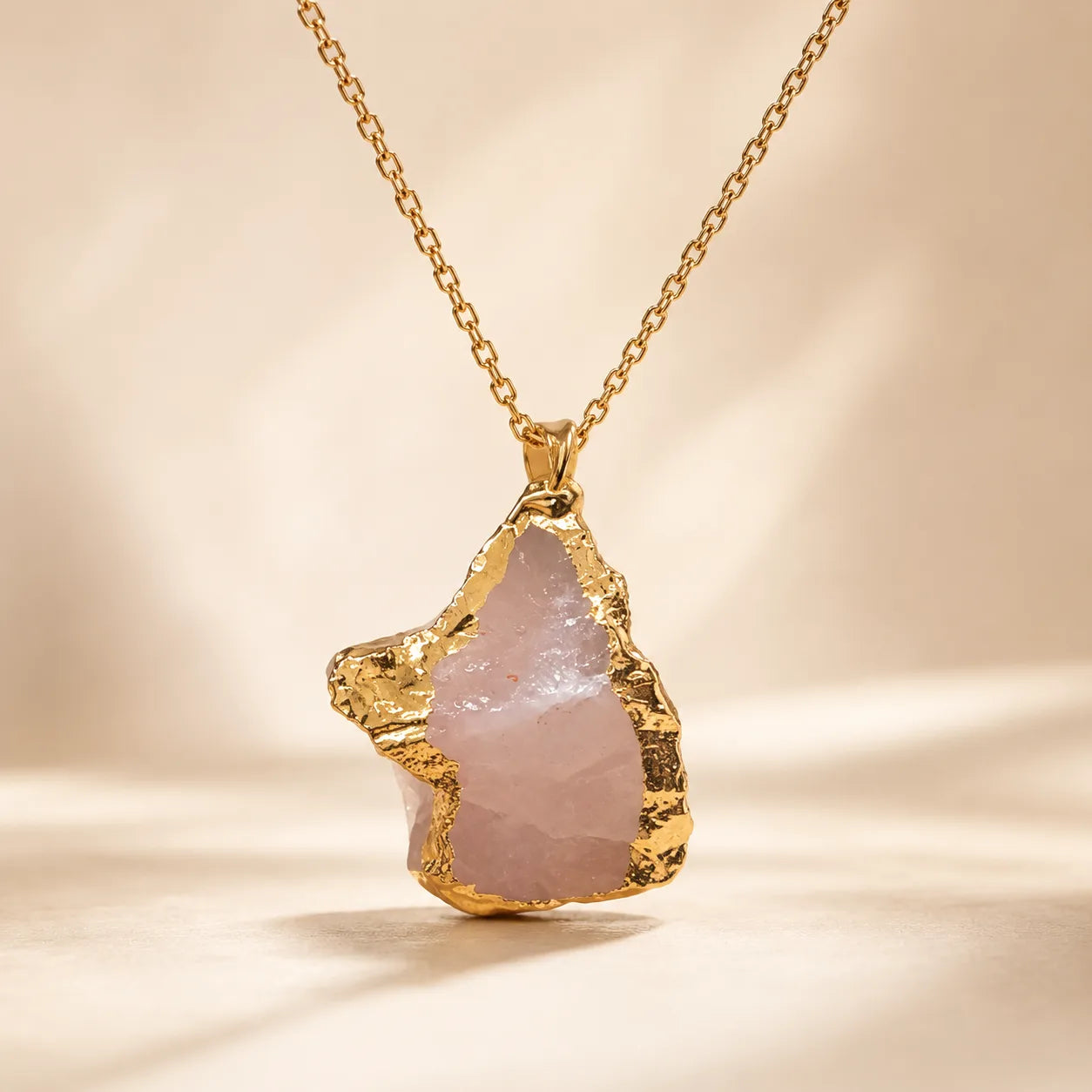 Rose Quartz Druzy pendant