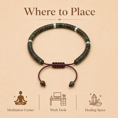Dragon Blood Stone Braided Bracelet for Courage & Power