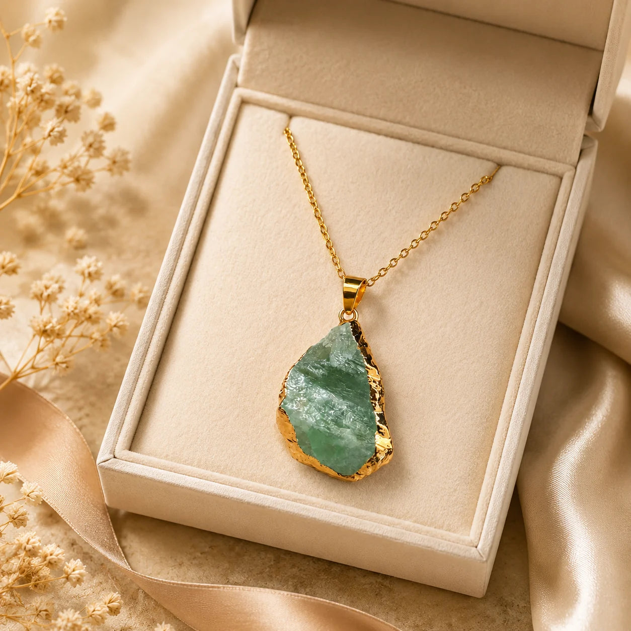 Green Aventurine Druzy Pendant