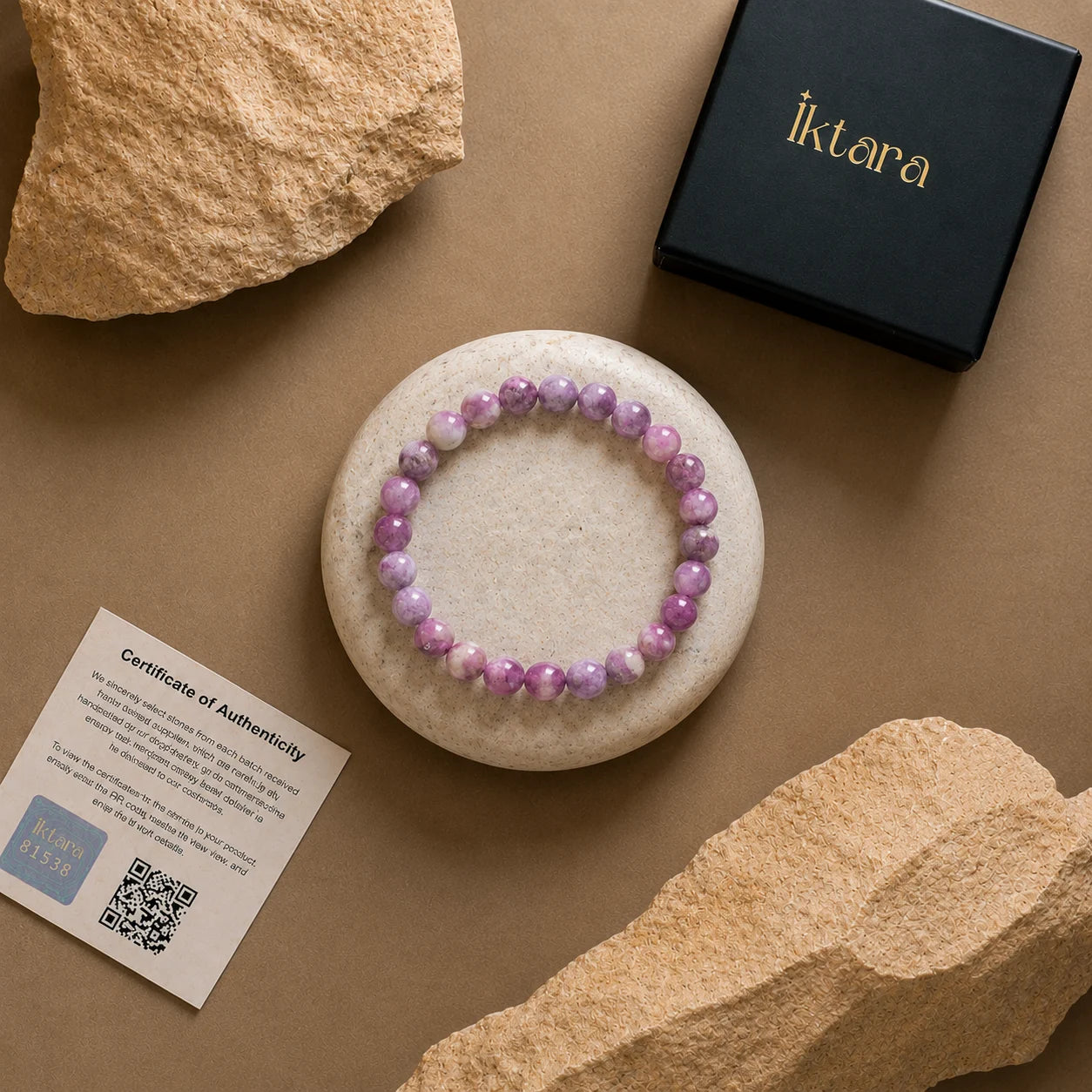 Natural Lepidolite AAA Bracelet 8MM with Certificate