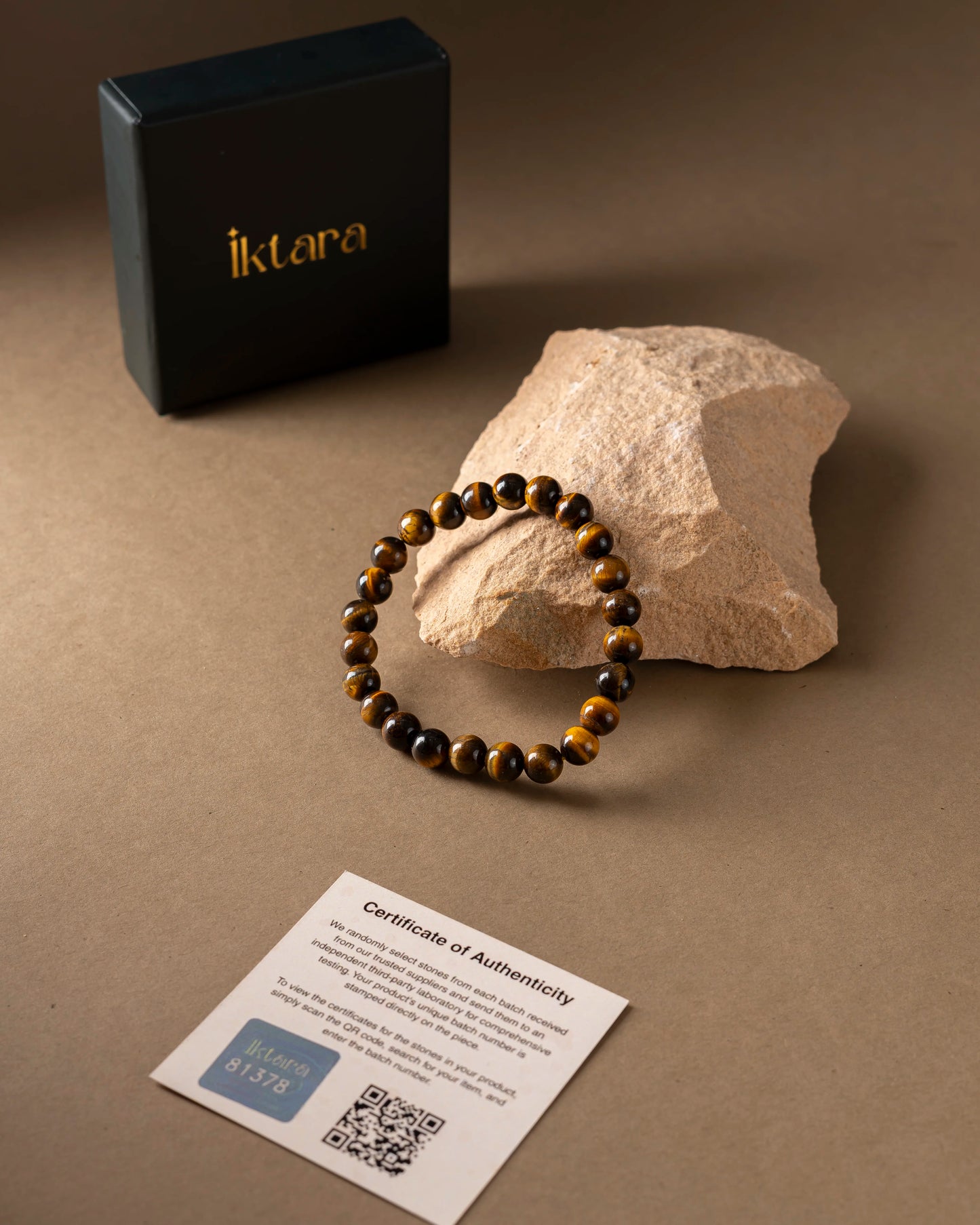 Tiger Eye 8MM rounded beads bracelet - Stone of Confidence, Courage & Focus