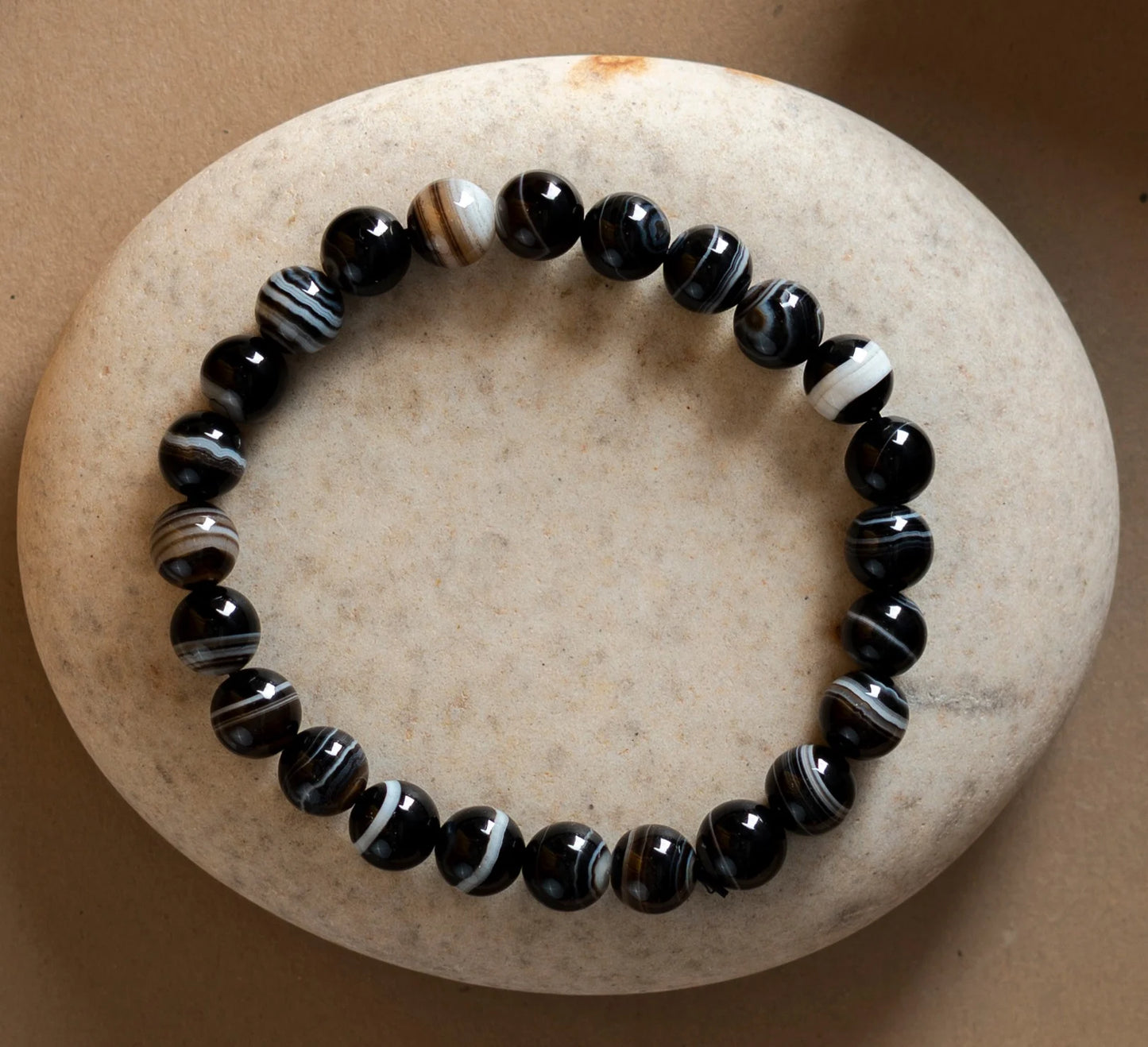 Sulemani Hakik Round 8MM Bead Bracelet (Protection from Evil Eye)