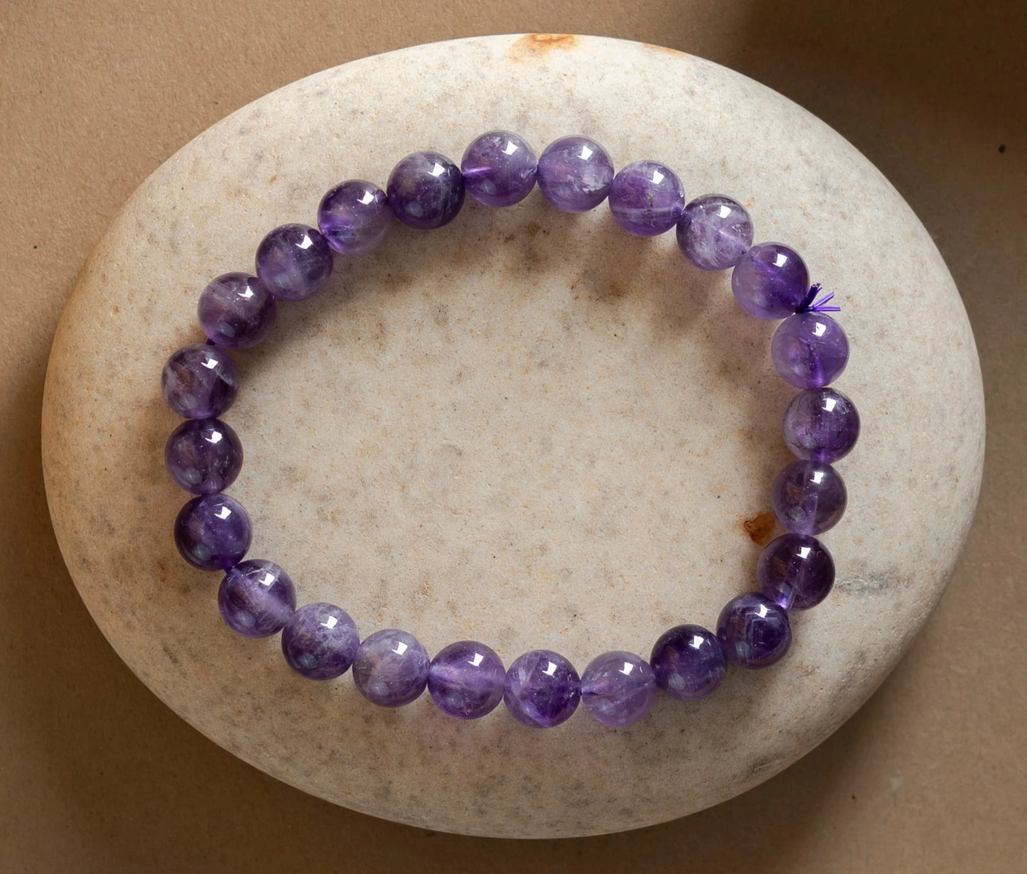 Amethyst Round 8MM Bead Bracelet – Boosts intuition & focus