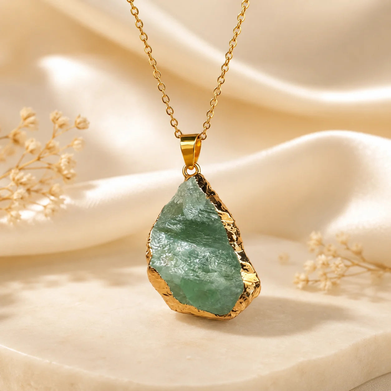 Green Aventurine Druzy Pendant
