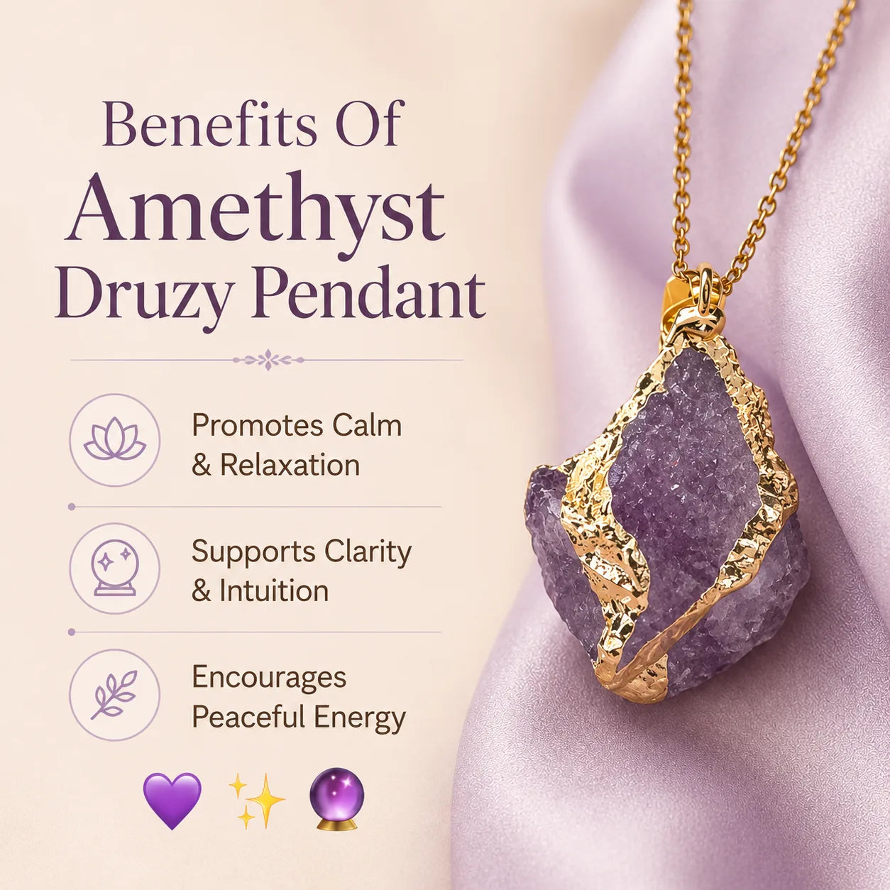 Amethyst Druzy Pendant