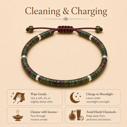 Dragon Blood Stone Braided Bracelet for Courage & Power