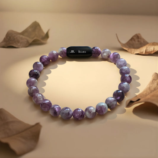 Natural Lepidolite AAA Bracelet 8MM with Maglink