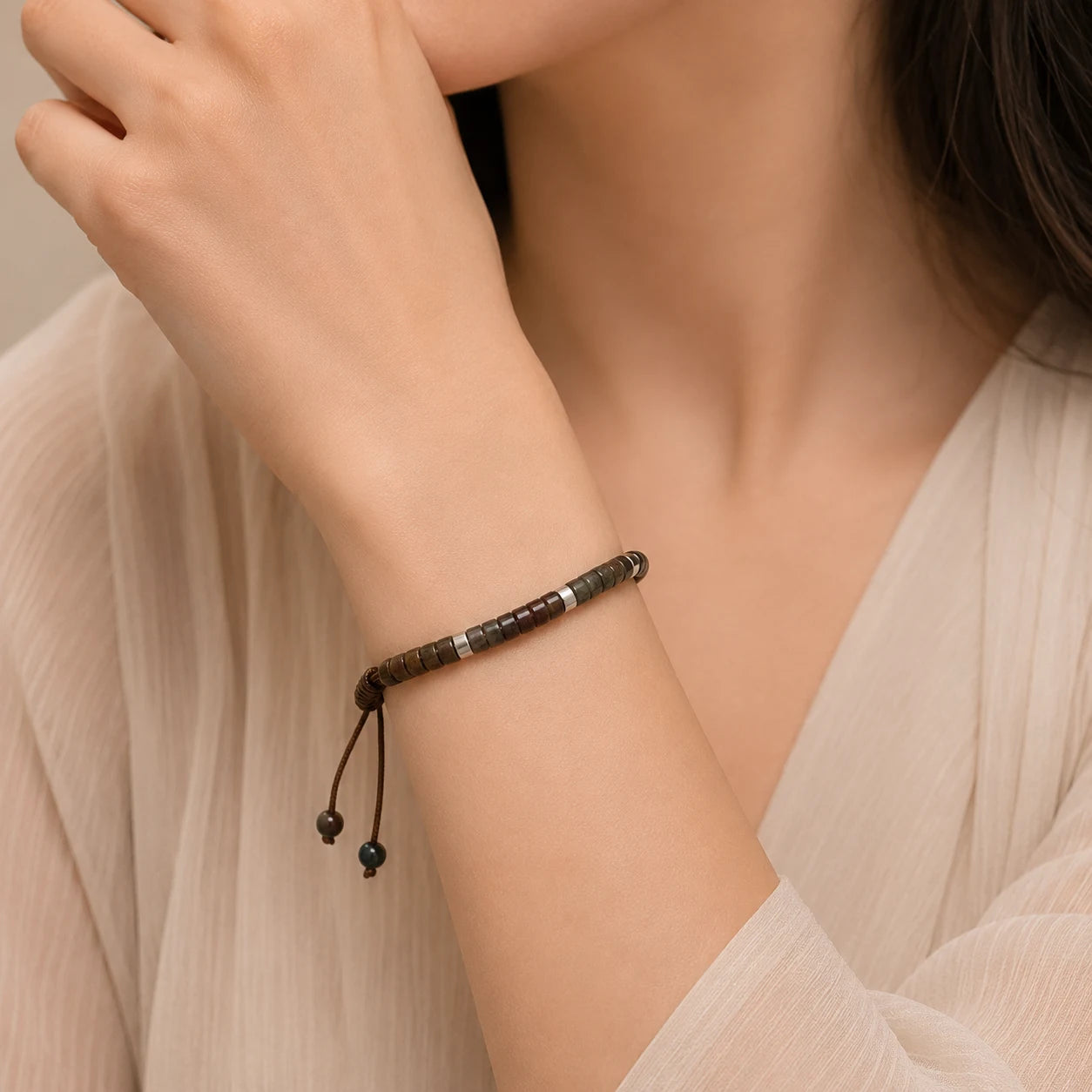 Dragon Blood Stone Braided Bracelet for Courage & Power